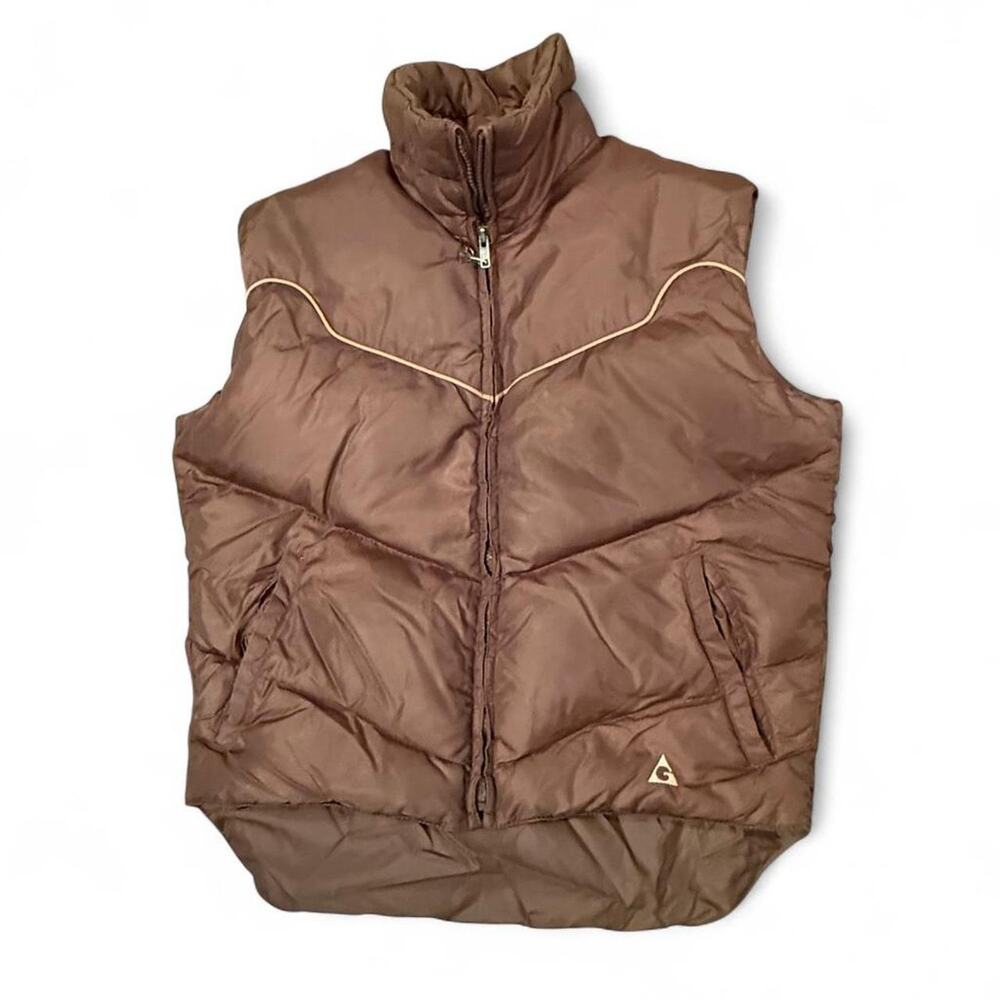 Gerry brown puffer vest with pockets